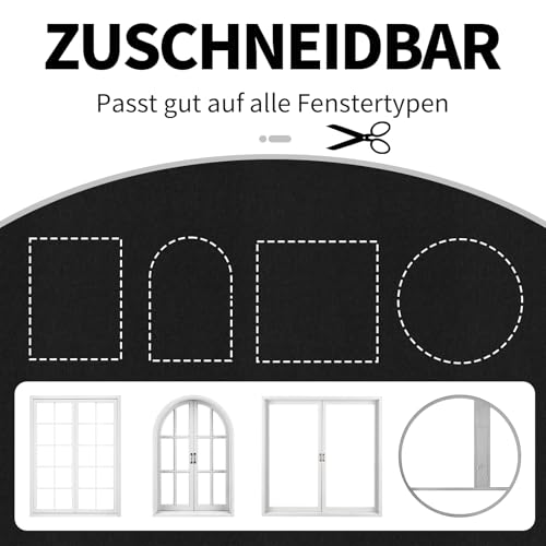BKSAI Fenster Verdunkelung Dachfenster Leinenoptik Material-Upgrade für Faltenfreie Verdunklungsrollo ohne Bohren Verdunklungsstoff Meterware Blackout Rollo Innen Sonnenschutz Zuschneidbar