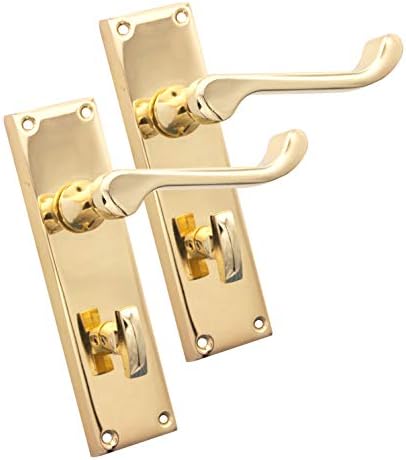 Victorian Scroll Lever on Backplate Privacy Bathroom Door Handles ...