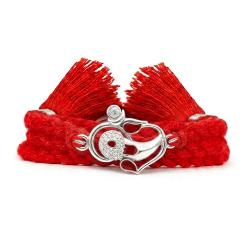 Image of ZAVYA 925 Pure Silver Ganesha Rakhi for Brother, Sterling Silver Bracelet for Bhai, Rakshabandhan Gift, with Authenticity Certificate