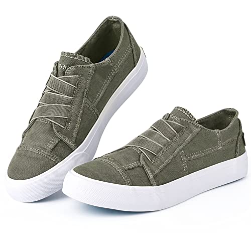 Jenn Ardor Women's Fashion Canvas Shoes Low Top Slip On Sneakers Comfortable Walking Shoes #TOP1