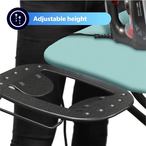 KADAX Ironing Board, 120 x 38 cm Folding Ironing Board, Height-Adjustable Steam Ironing Board, Steam Ironing Board with Non-Slip Feet, Table with 8 mm Foam Underlay (Mint) - Image 6