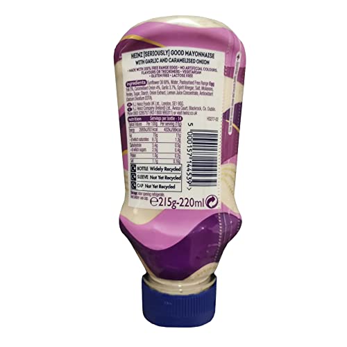 Image of Heinz [Seriously] Good Mayonnaise with Garlic and Caramelised Onion, 220 ml ℮ 7.58 oz ℮ 215 g, 8 Pack