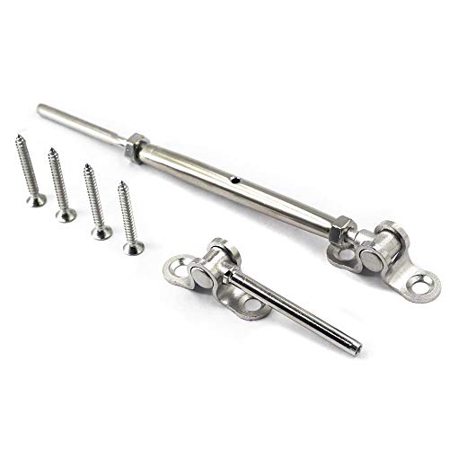 Cable Railing Kits JESTUOUS Toggle Turnbuckle and End Tensioner Fittings 20-Pack with Screws T316 Stainless Steel for 1/8 Inch Cable Railing Systems
