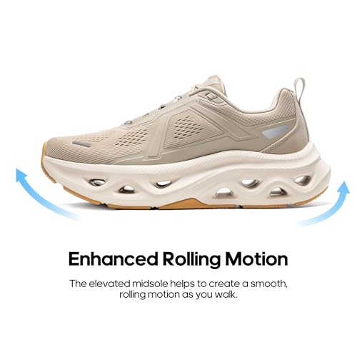 NORTIV 8 Men's Comfortable Walking Shoes MovePropel Athletic Breathable Gym Workout Tennis Jogging Cross Training Non Slip Fashion Running Sneakers,Size 10.5,Apricot,SNWS247M