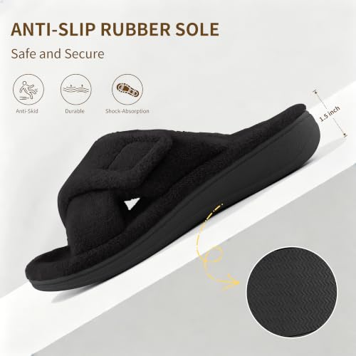 Image of BCSTUDIO Women's Orthopedic House Fuzzy Slippers with Arch Support