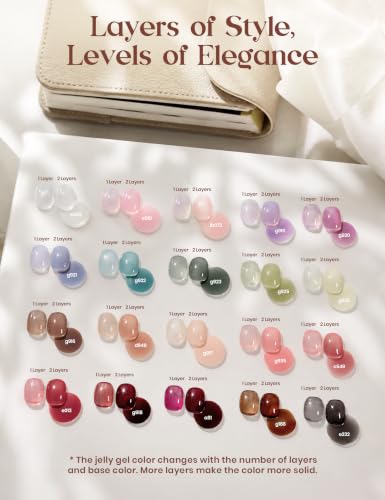 Image of Beetles Soft Moments 20 Colors Jelly Gel Nail Polish Kit