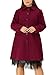 Agnes Orinda Plus Size Coat for Women Peter Pan Collar Single Breasted Winter Long Coats 3X Burgundy