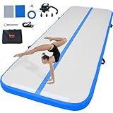 VEVOR Tapis de Gymnastique Gonflable 10 cm Épaisseur, Piste d’Acrobatie avec Pompe Éle...