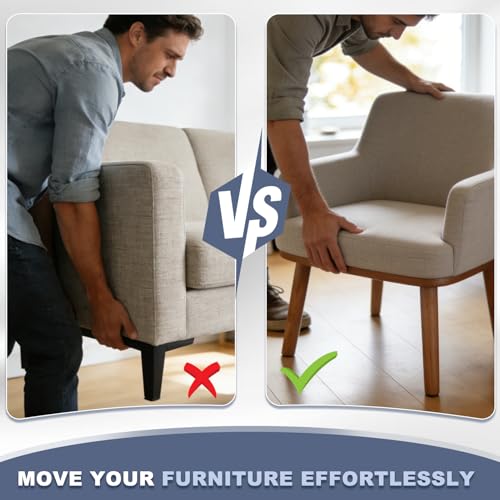 Deslizadores de muebles con clavos para mover sillas sin rayar el suelo 8
