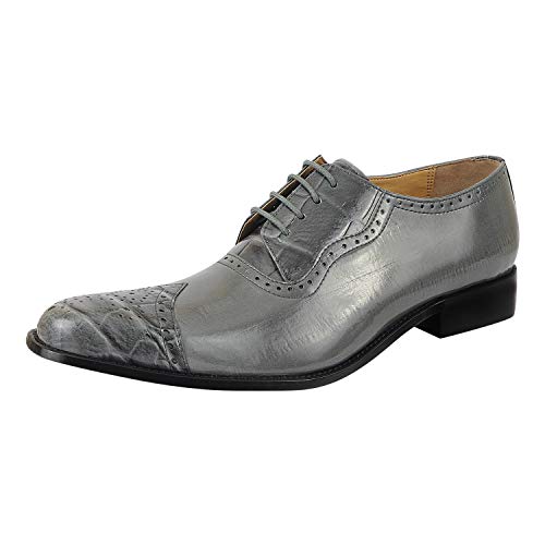 Image of LIBERTYZENO Mens Brogue & Plain Genuine Leather Animal Print Lace Up Oxford Dress Shoes for Easter Gift