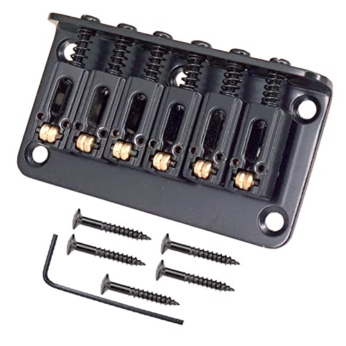 Sela de rolo ajustável Hardtail Guitar Bridge Body Through para 6 peças de guitarra elétrica