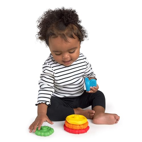 Image of Baby Einstein Stack & Teethe Multi-Textured Easy-to-Grasp 5-Piece Teether Toy Set, Ages 3 Months +