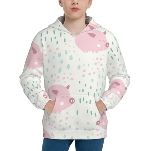Cute Pigs Kids Pullover Hoodies Boys Sweatshirts Girls Athletic Clothes with Pocket