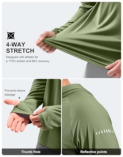 Image of Men's Sun Protection Hoodie Shirts Long Sleeve UPF 50+ Swim Shirts for Men Rash Guard Fishing Shirt Quick Dry