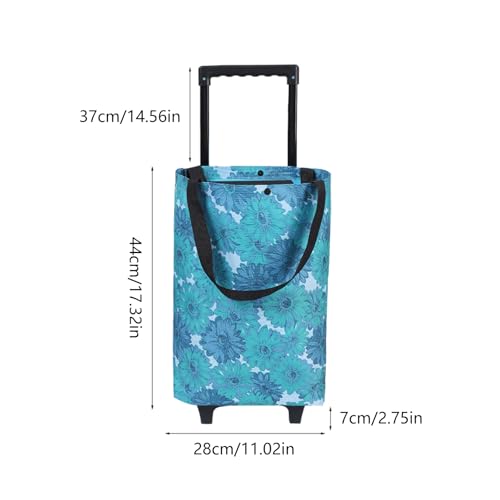 Chariot de supermarché pliable portable avec poignée extensible ergonomique - 3