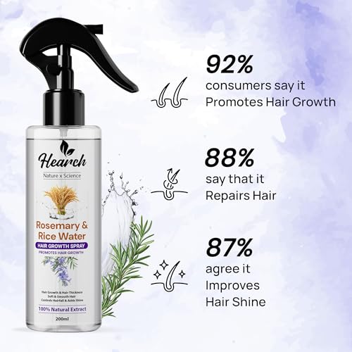 Image of Hearch Rosemary & Rice Water Hair Growth Spray | Rosemary for Hair Growth | Rice Water Hair | Strengthening & Nourishing Spray for Hair Fall Control (Pack of 1)