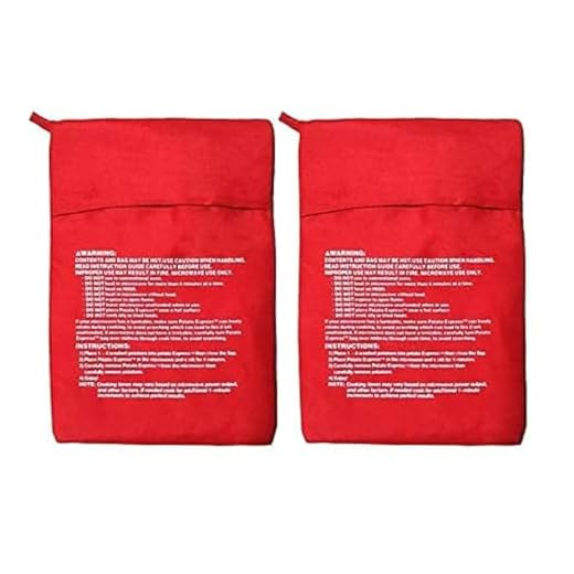 momoland Set de 2 microondas Olla Express Bolsa Bolsa de Papa - Papa, Patatas sólo en 4 Minutos - Rojo