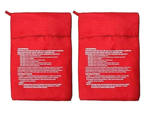 momoland Lot de 2 sacs pour micro-ondes - pommes de terre - Sac de cuisson - Pommes de terre - Pommes de terre parfaites seulement en 4 à 6 minutes - Rouge