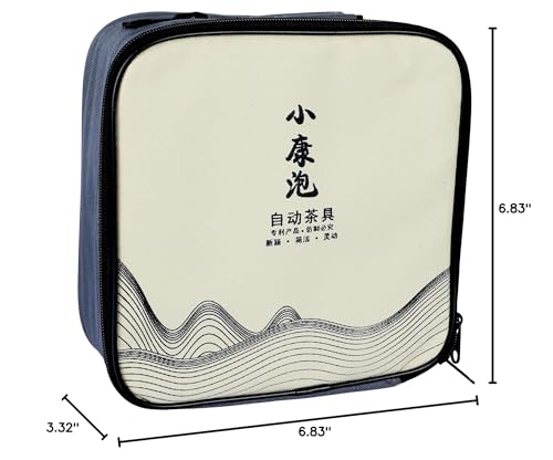 fanquare Blue and White Porcelain Portable Travel Tea Set
