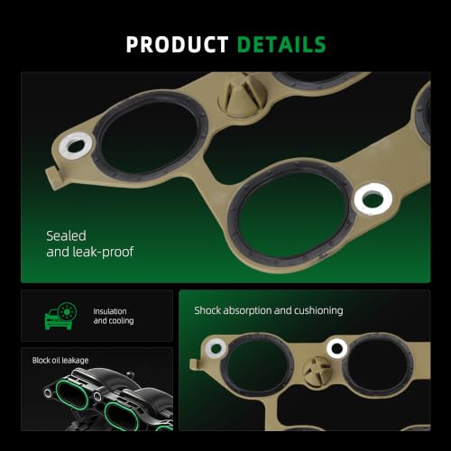 Image of Intake Manifold Gasket Set, for Buick Allure /Enclave, for Chevy Camaro /Caprice /Equinox /Impala, for Cadillac ATS /CTS /SRX /XTS, for GMC Canyon /Terrain, for Saab 9-4X, 10-22, 3.6 /3.0L, OE MS972401