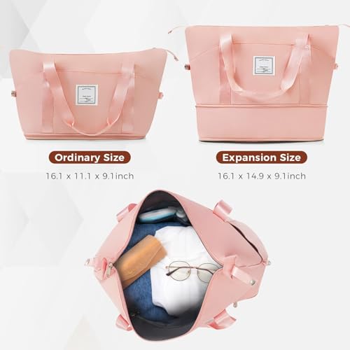 4 Piece Luggage Set - Durable ABS Suitcases with Travel Bag, Lightweight Carry-On with 360° Wheels, Pink3