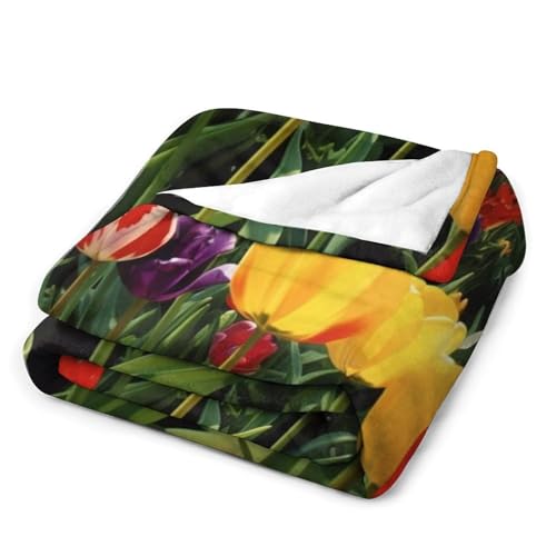 Couverture tulipe flanelle douce couverture chaude hiver lit canapé
