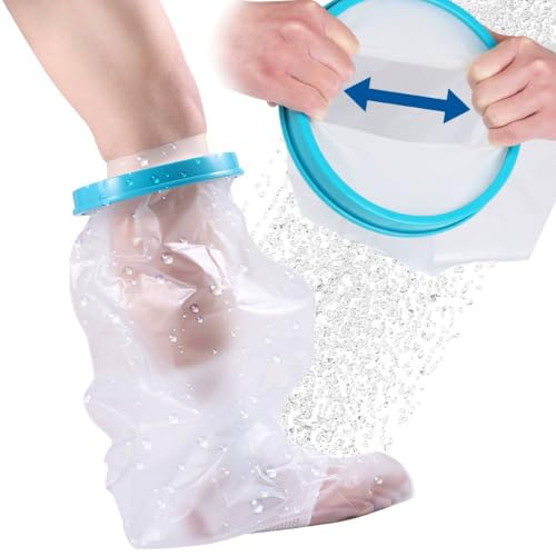 Japard Leg Cast Cover for Shower, 100% Waterproof Reusable Adult Half Protector Bag, Bandage Wound Showering for Broken Leg Foot Ankle Crutch Wound Burns Care Supplies