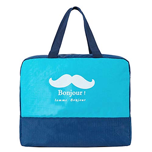 Preisvergleich Produktbild alsu3luy02LD Reise-Kulturtasche für Kopfhörer, hohe Härte, runder Reißverschluss, Münztasche, Organizer, Schwarz Blue Beard