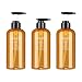 Bouteille de pompe de lotion, bouteille de distributeur de savon, bouteille de shampooing vide rechargeable dispensateur de de de lotion, jaune 500 ml 3pcs