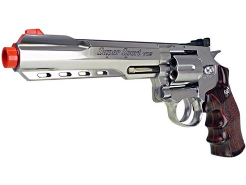 400 fps wg full metal m702 magnum high-powered co2 semi-automatic revolver airsoft pistol - silver(Airsoft Gun)