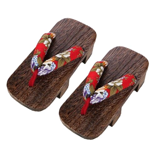 CONGARTENO Pantoufles Japonaises Bois Femme Style Traditionnel Non Glissantes et Résistantes Confort Maison et Plage