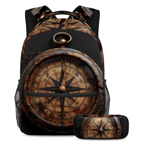 Sac à dos avec trousse enfants pour éviter le désordre scolaire cartables boussole multicolore
