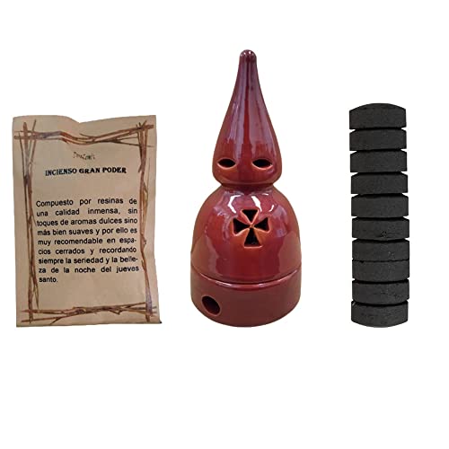 Nazareno Incensario Semana Santa Granate + 50 Gramos Incienso