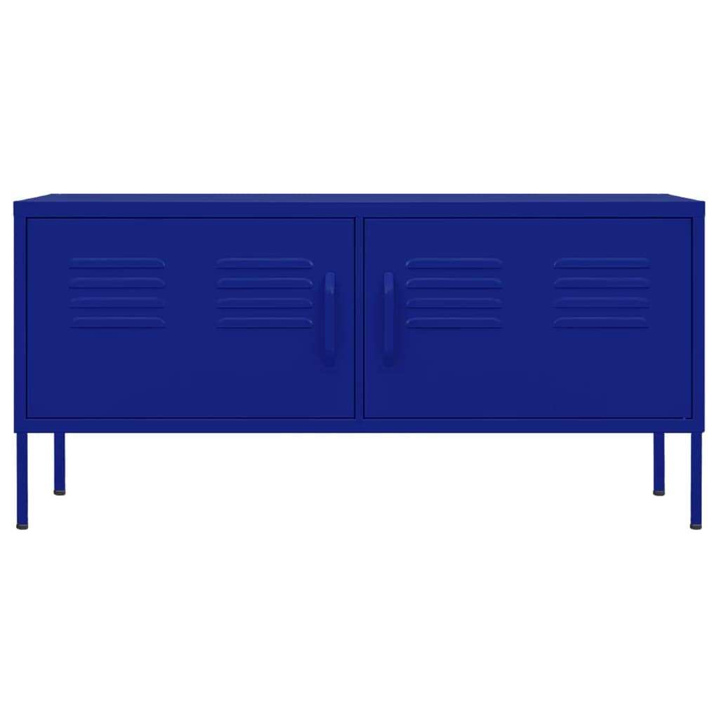 Stalowa granatowa szafka pod TV z regulacją wysokości 105x35x50 cm