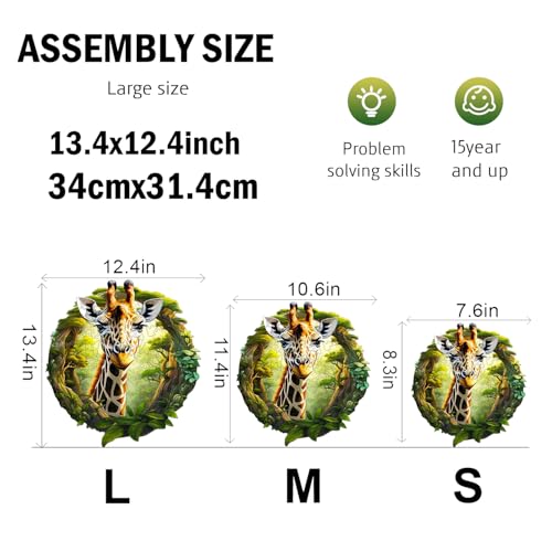 Jigfoxy Giraffe Wooden Jigsaw Puzzles for Adults 260pcs Unique Animal Shape Wood Puzzles - Image 4