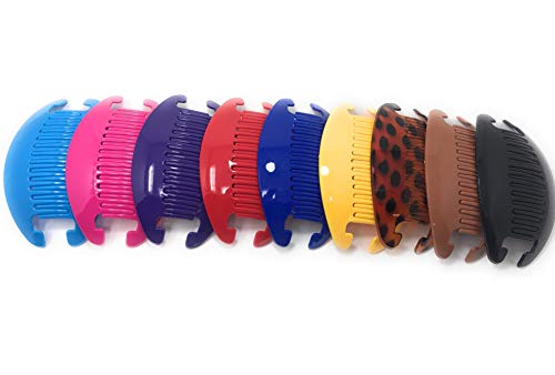 9 set Jumbo Banana Comb Clip Thick Hair Riser Claw Interlocking Jaw Extra (Multi-colored)