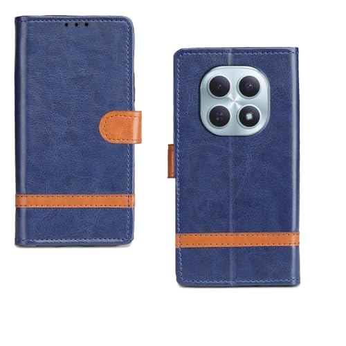 Image of amazon basics Redmi Note 15 5G Flip Cover | Card Pockets Wallet & Stand | Flip Cover for Redmi Note 15 5G (Blue Stripes)