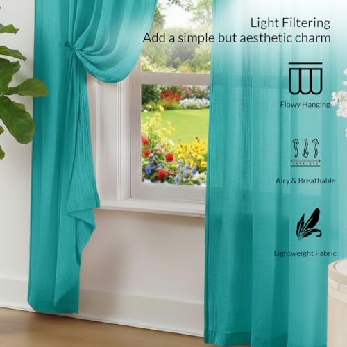 Image of HOMEMONDE Sheer Curtains for Living Room, Bed Room - Transparent Curtain Home Decor