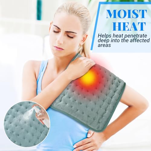 Electric Heating Pad for Back Pain, Cramps Relief - 6 Heat Settings, Auto Shut Off, Machine Washable - 20 x 24