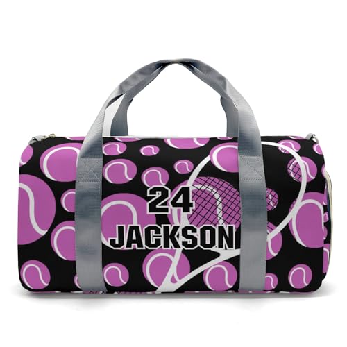 Tennis Fuchsia Sport Gym Gym Bag for Women, Travel Duffle Bag Carry On Weekender Bag with Shoe Compartment