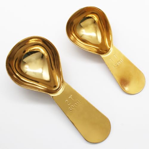 Hitefu 2 Packs, Gold,15ml Tablespoon, 30ml Spoon