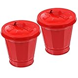 Mini poubelle de bureau : la poubelle est petite et compacte, pas , et elle est pratique lorsque vous devez des ordures pendant le voyage, seau utilitaire en métal avec couvercle