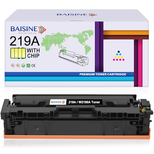 Image of BAISINE 219A Black Toner with Chip Compatible with HP 219A W2190A for HP Color Laserjet Pro MFP 3302SDWG Toner, Color Laserjet Pro MFP 3302FDWG 3202DW 3302FDNG 3302FDW 3302SDW 3302FDN 3202DN