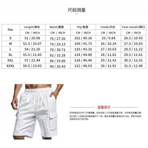 Shorts décontractés d'été en coton et lin hommes amples