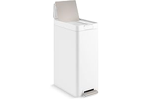 KOHLER 13-Gallon Slim Kitchen Trash Can with Lid & Soft-Closing Pedal