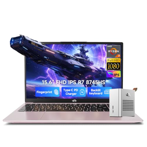 Image of NIMO 15.6 inch Laptop & eGPU Dock Bundle: R7 8745HS, 64GB DDR5 1TB RX 7600M XT | 8GB GDDR6, Radeon 780M, Backlit Keyboard 100W Fast PD for Content Creator, Video Editing, AI Tasks & Remote Streaming