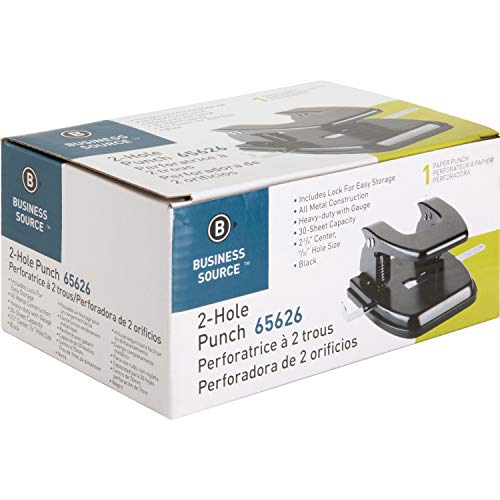 Business Source Heavy-Duty Hole Punch (65626), Black, Small (1-24) #TOP2