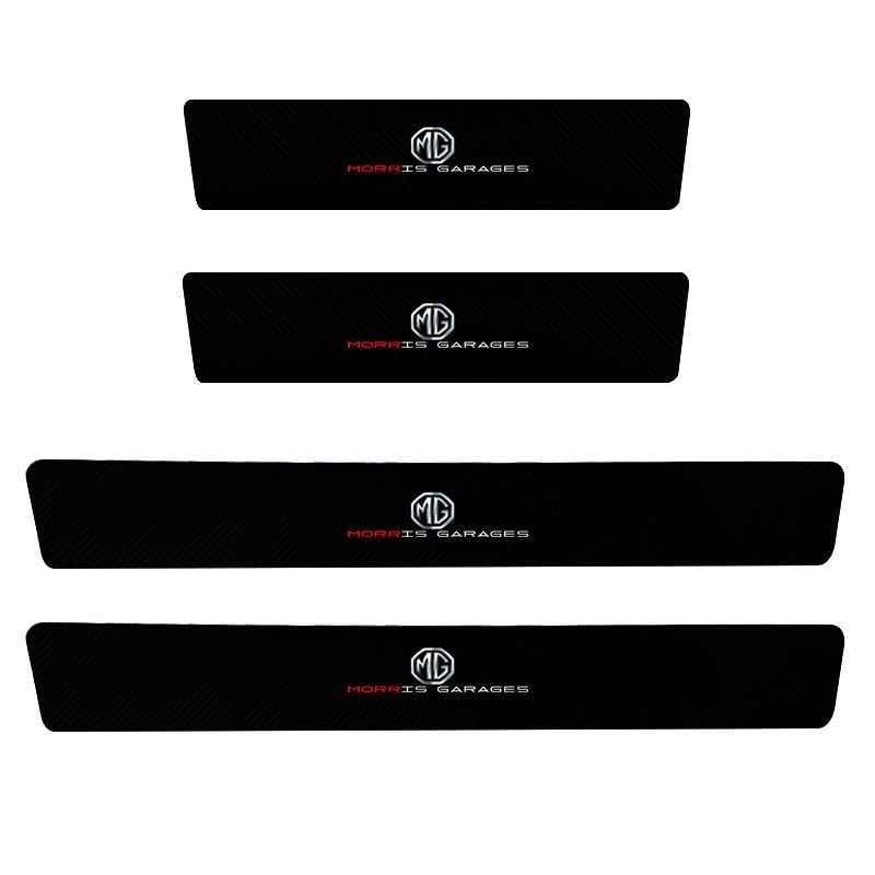 4 Protections Seuil De Porte MG EHS 2024-2025 - Fibre De Carbone Noir, Anti-rayures, Autocollant 3M