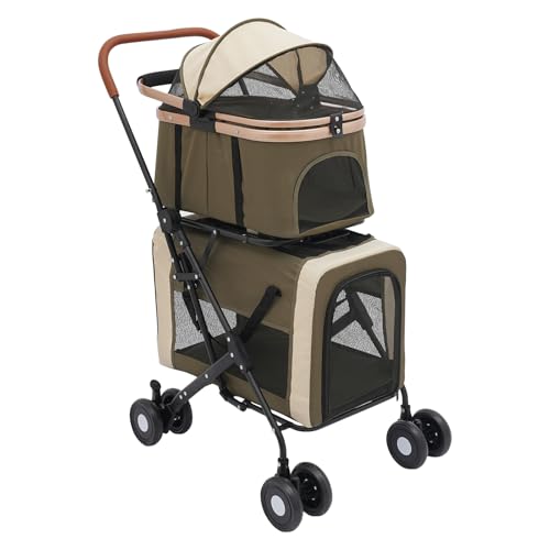 Cochecito para perros doble y plegable ideal para paseos y viajes urbanos