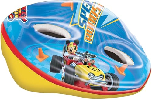 Tataway Casque De Vélo Easy Disney Mickey Mouse pour Enfants avec Trous De Ventilation, Anneaux De Réglage Et Sangles De Fixation. Taille 52-56 Cm (4-8 Ans)